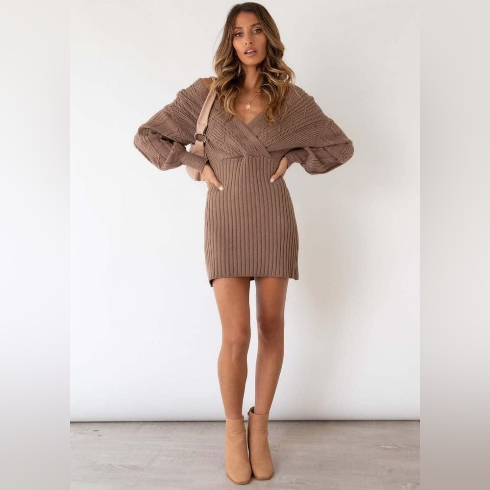 Petal & Pup Knitted Bodycon Sweater Dress - Picture 6 of 6